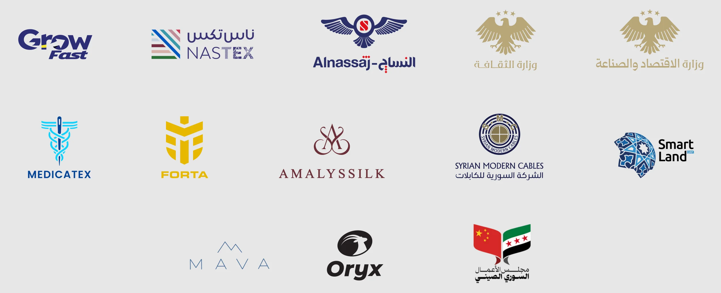 شركاء النجاح: وزارة الاقتصاد والصناعة، وزارة الثقافة، Alnassaj، NASTEX، Grow Fast، Smart Land، Syrian Modern Cables، Amalyssilk، Forta، Medicatex، MAVA، Oryx، مجلس الأعمال السوري الصيني